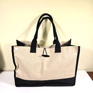 Tan and Black Tote Bag